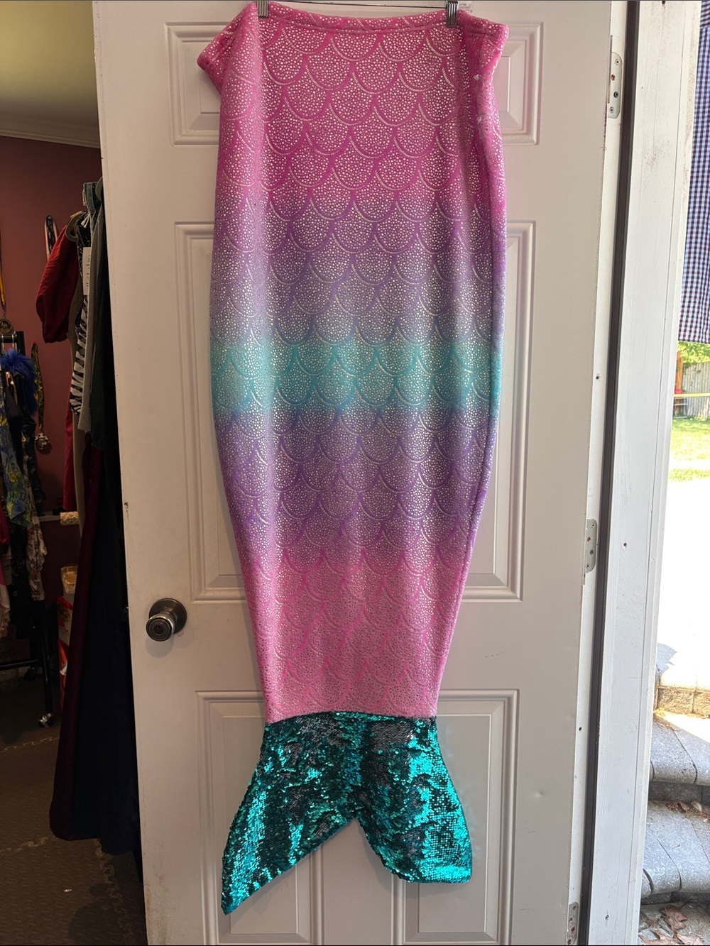 Kids Mermaid Pajama Maxi - Pink Purple Teal Gradient